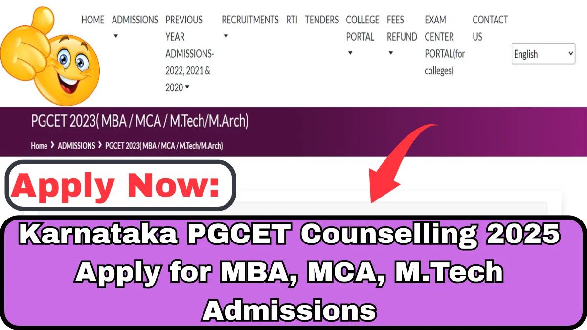 Karnataka PGCET 2025 Counselling Dates