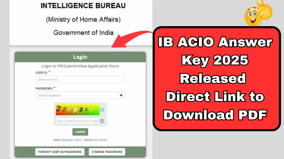 IB ACIO Answer Key 2025 Released